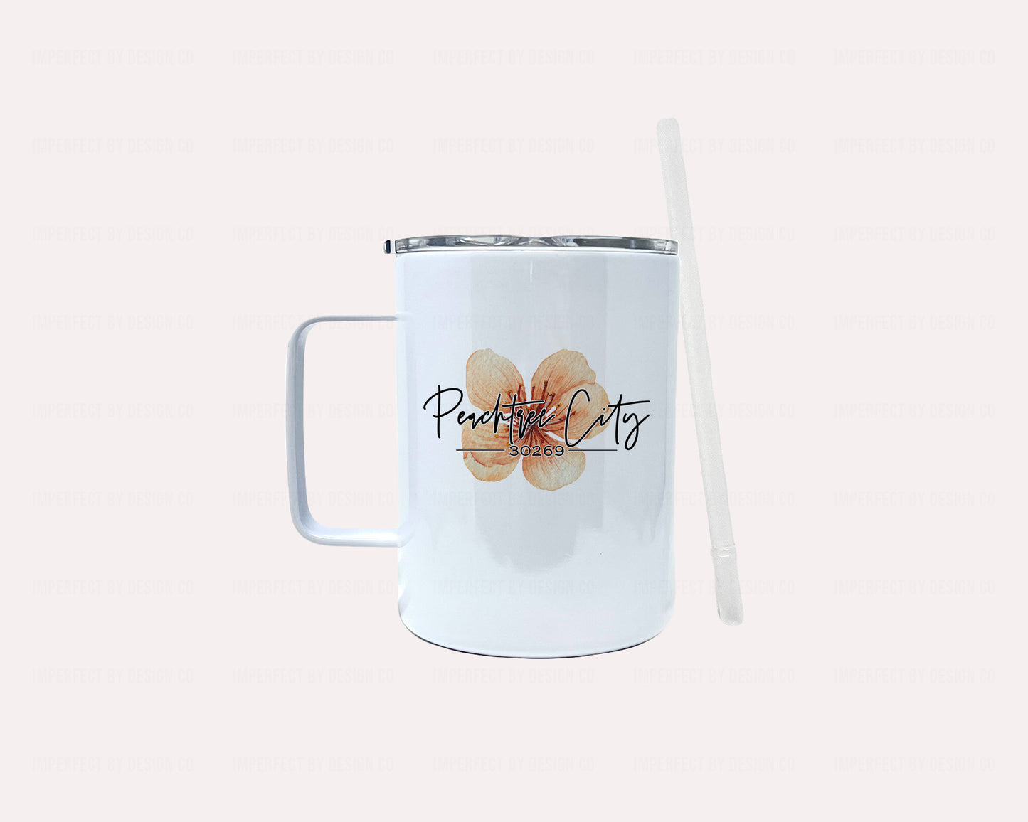 12oz Elegant and charming Peachtree City camper mug for all your beverage needs | imperfect by design co
