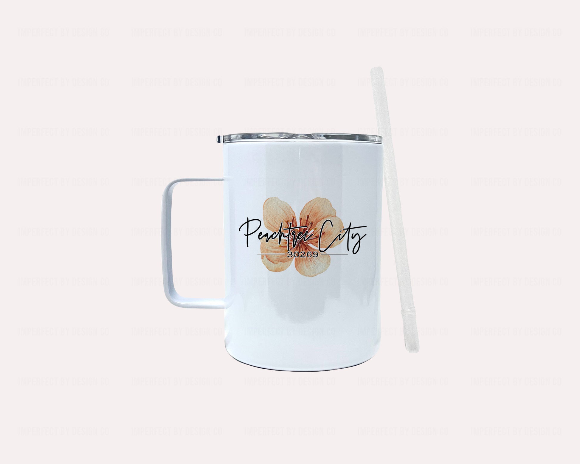 12oz Elegant and charming Peachtree City camper mug for all your beverage needs | imperfect by design co