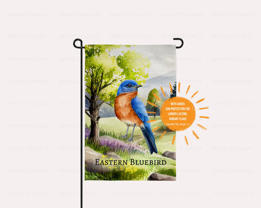Eastern Bluebird in Meadow - Garden Flag