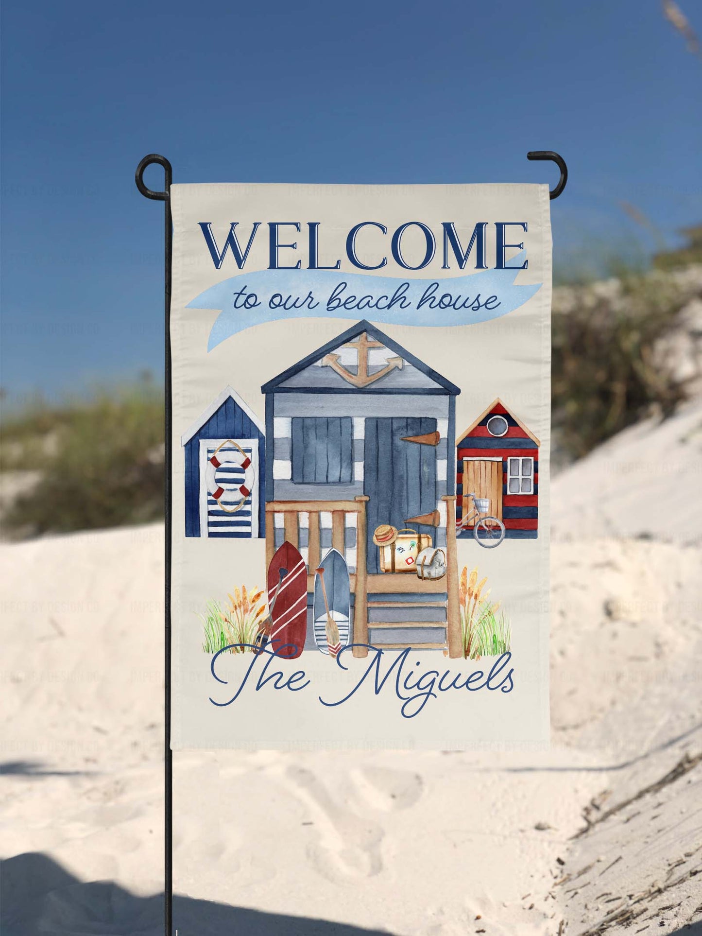 Personalized Weather-resistant beach house welcome flag | imperfect by design co
