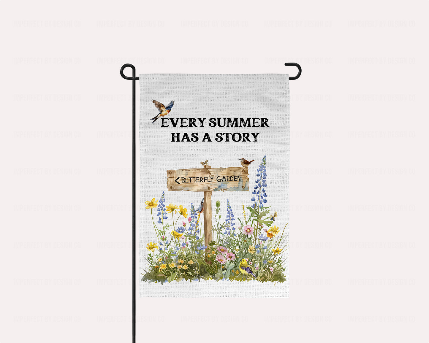 Garden Flag Featuring Butterfly Garden, Every Summer has a Story