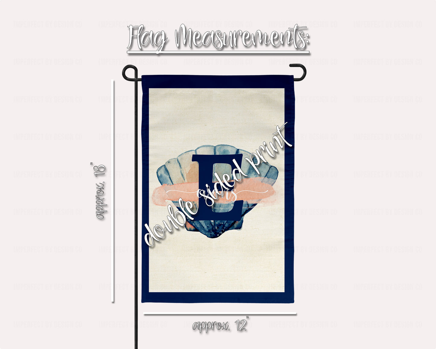 12x18 inch beachy seashell garden flag with high-quality printing | imperfect by design co