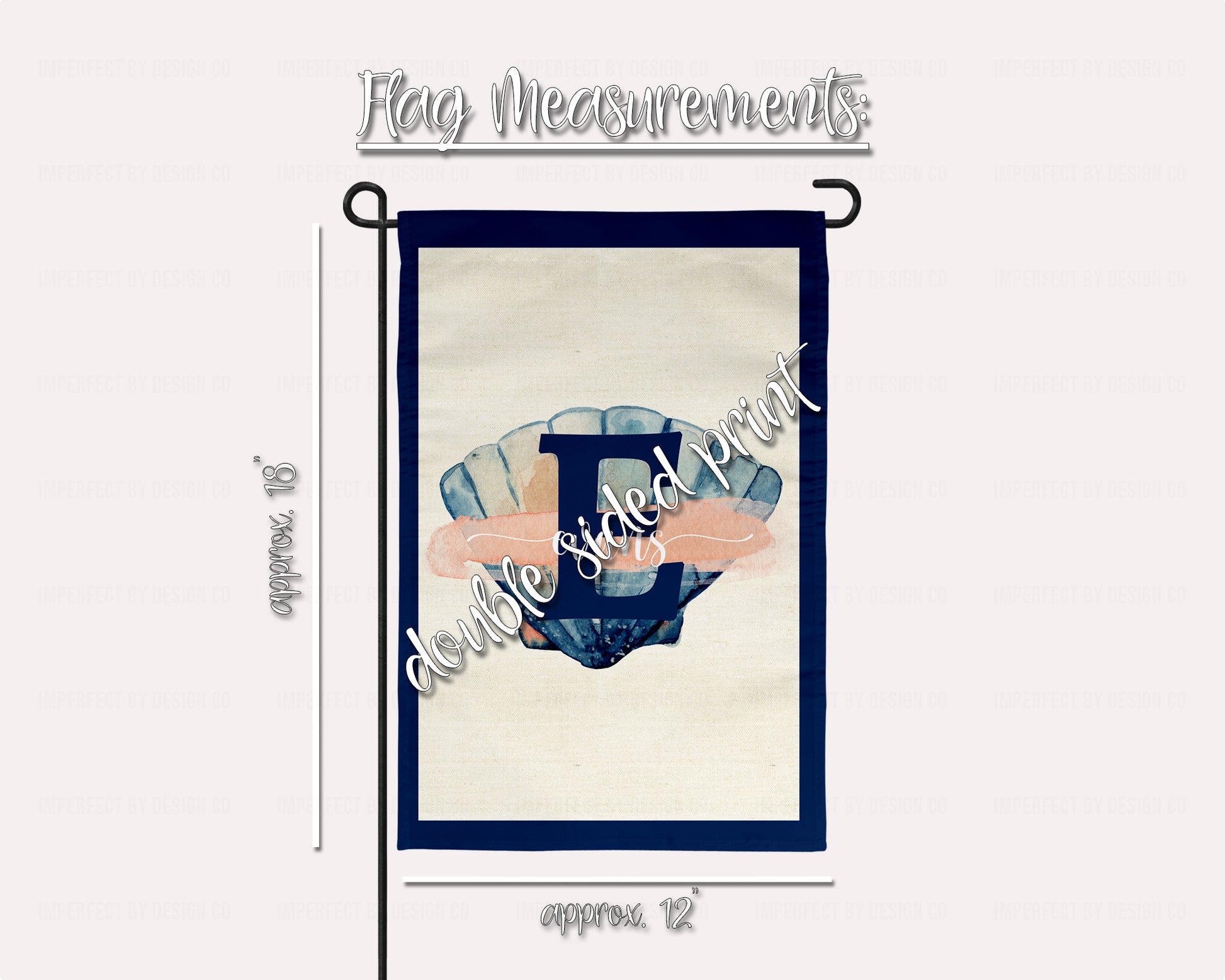 12x18 inch beachy seashell garden flag with high-quality printing | imperfect by design co