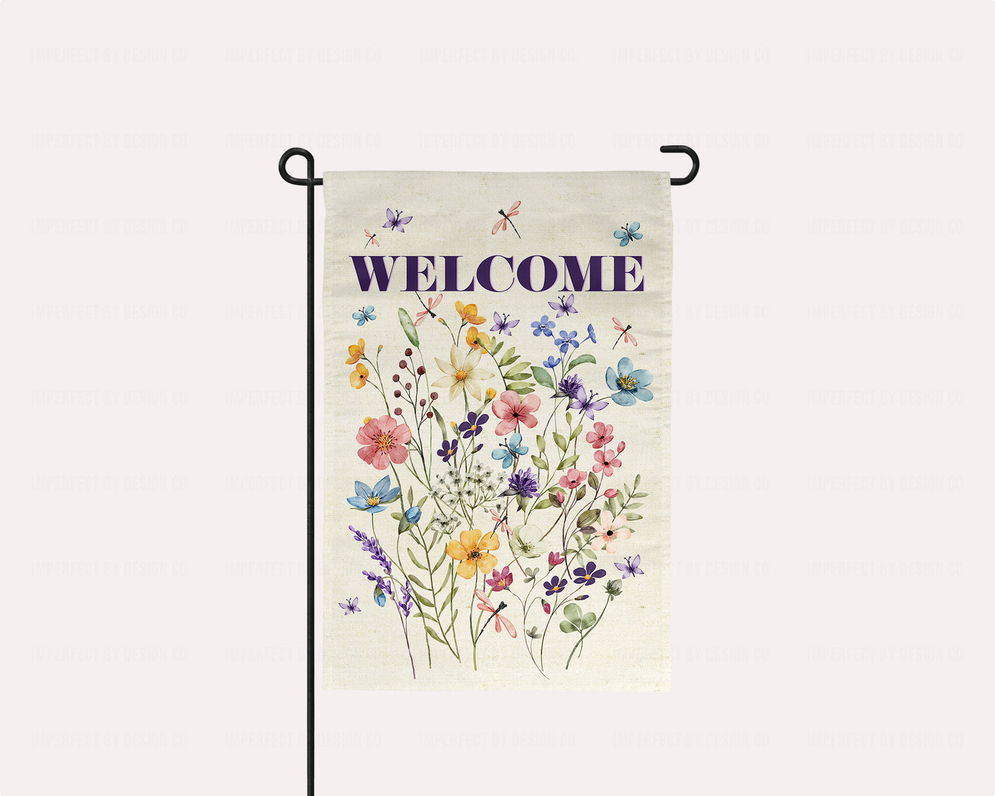 Garden Flag With Wildflowers, WELCOME