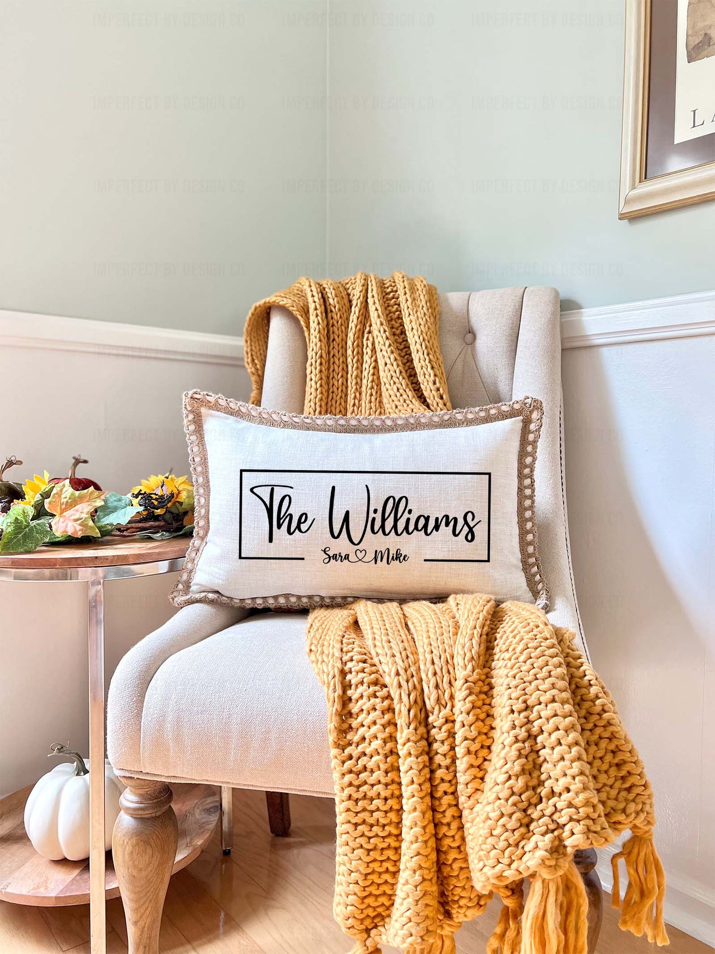 High-quality personalized home decor - family name and couple's names | imperfect by design co