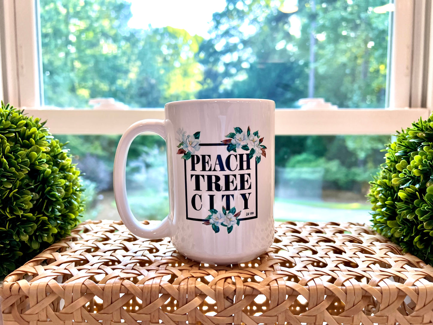 Peachtree City Coffee Mug With Magnolia Blossoms