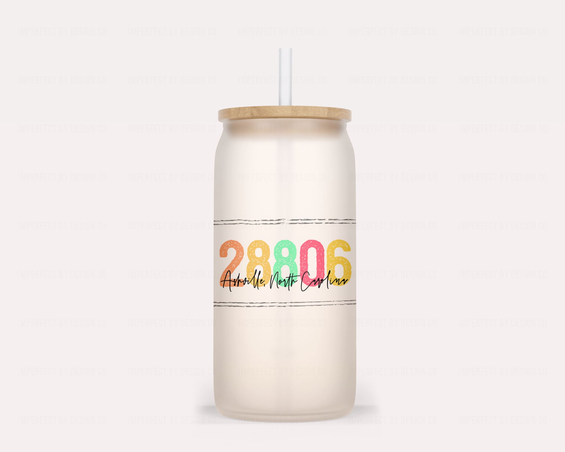 16 Ounce Frosted Glass Jar Tumbler: Color-changing feature when filled with cold beverages. | imperfect by design co