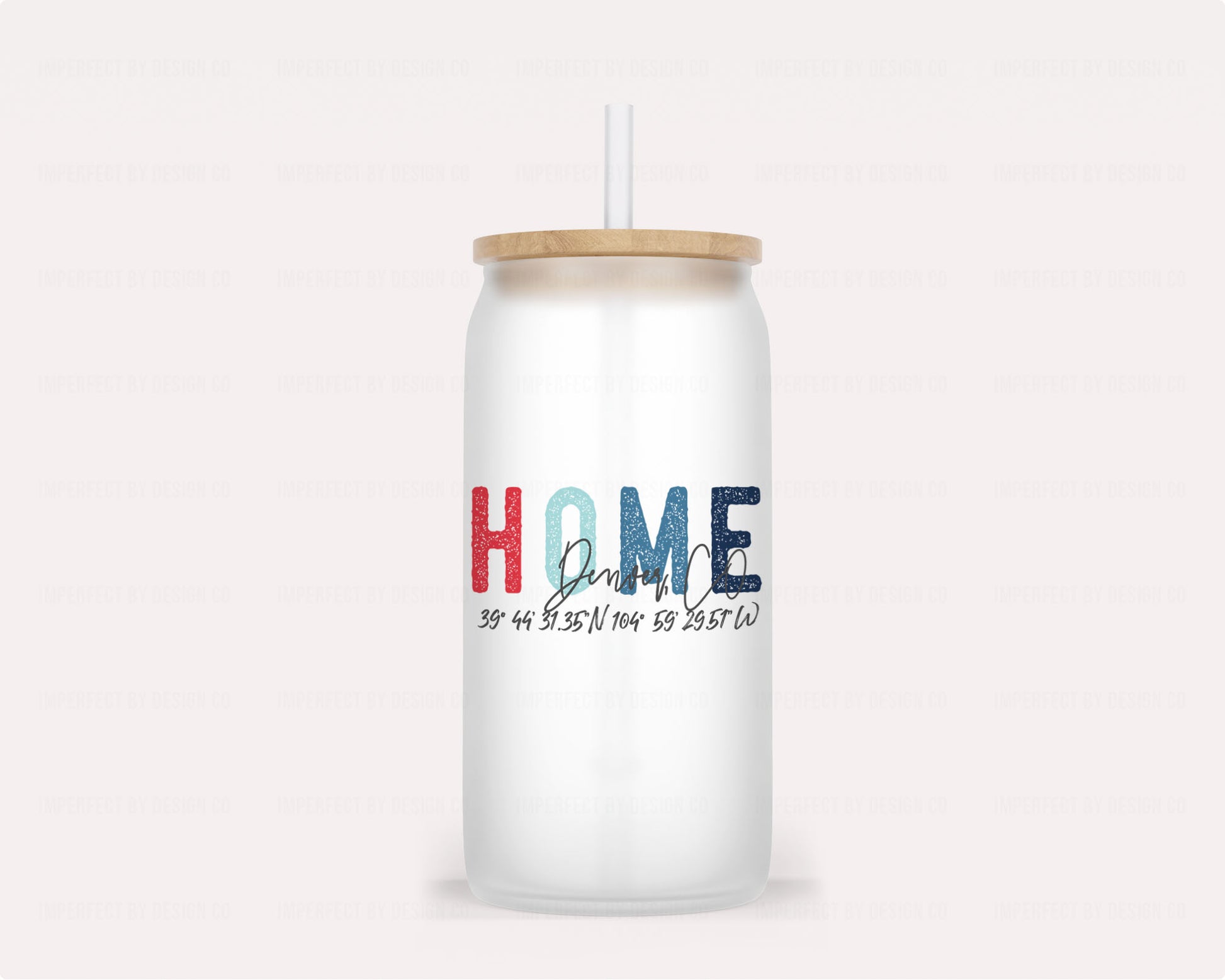 High-Quality Tumbler: Sealed Bamboo Lid, Reusable Straw Personalized Hometown Pride Graphic: HOME, City, State, and Coordinates | imperfect by design co