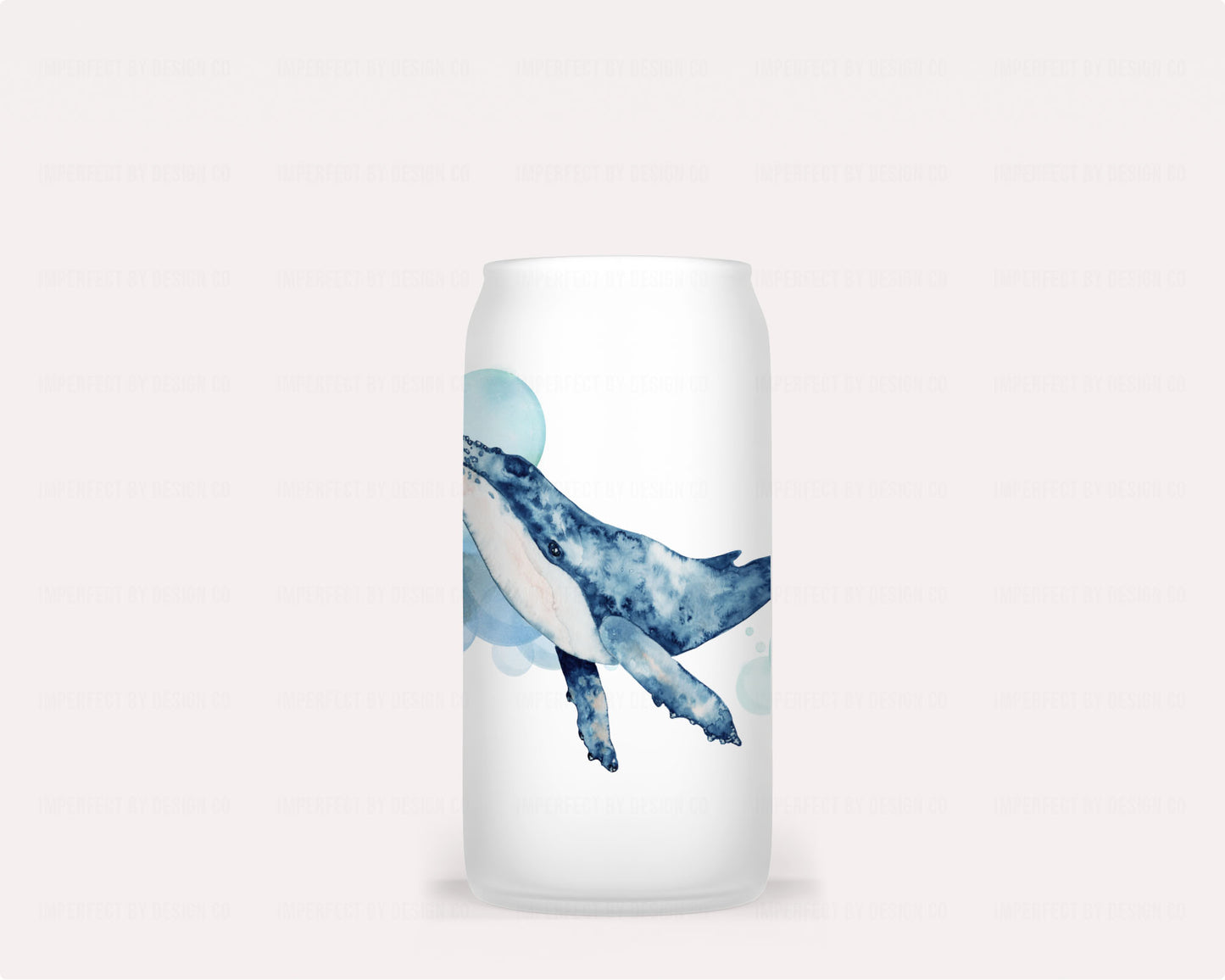 Whale watercolor Eco-friendly tumbler with stylish bamboo lid and reusable straw, perfect for daily use or on-the-go | imperfect by design co
