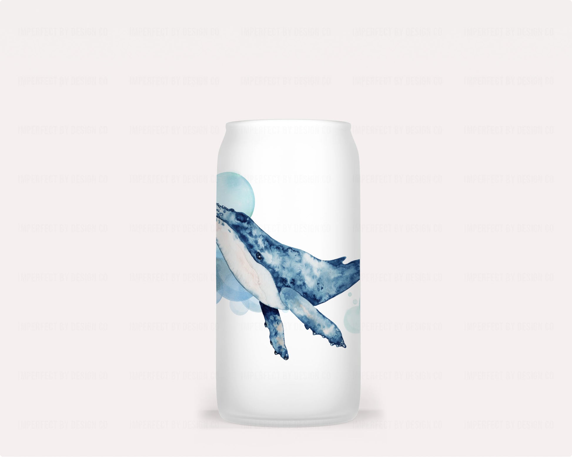 Whale watercolor Eco-friendly tumbler with stylish bamboo lid and reusable straw, perfect for daily use or on-the-go | imperfect by design co