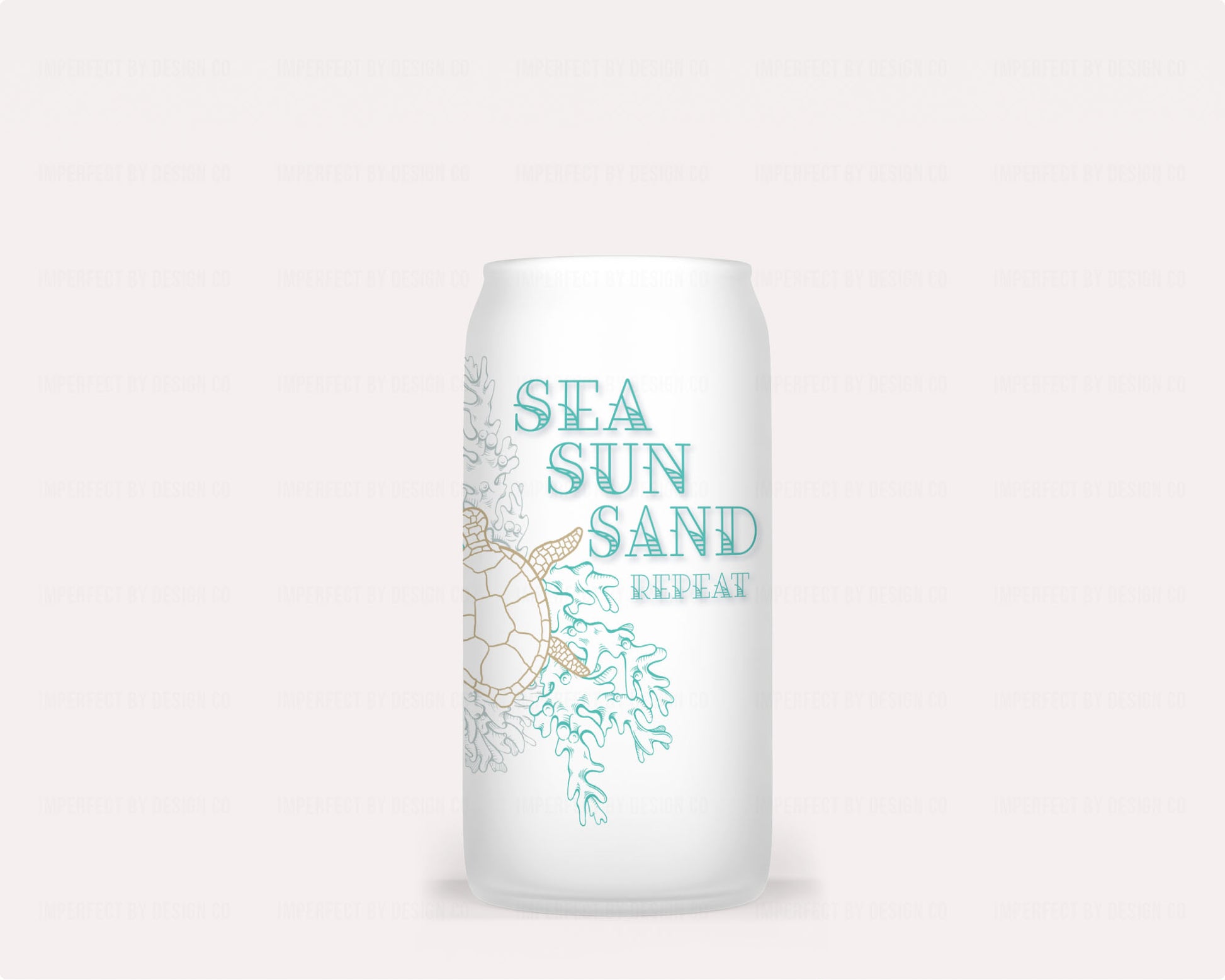 Beachy vibes in a frosted glass tumbler with sea turtle design | imperfecrt by design co
