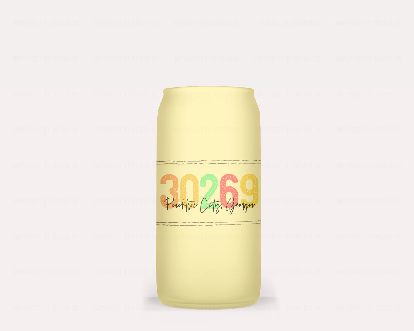 Peachtree City "30269" - Color Changing Yellow Frosted Glass Tumbler