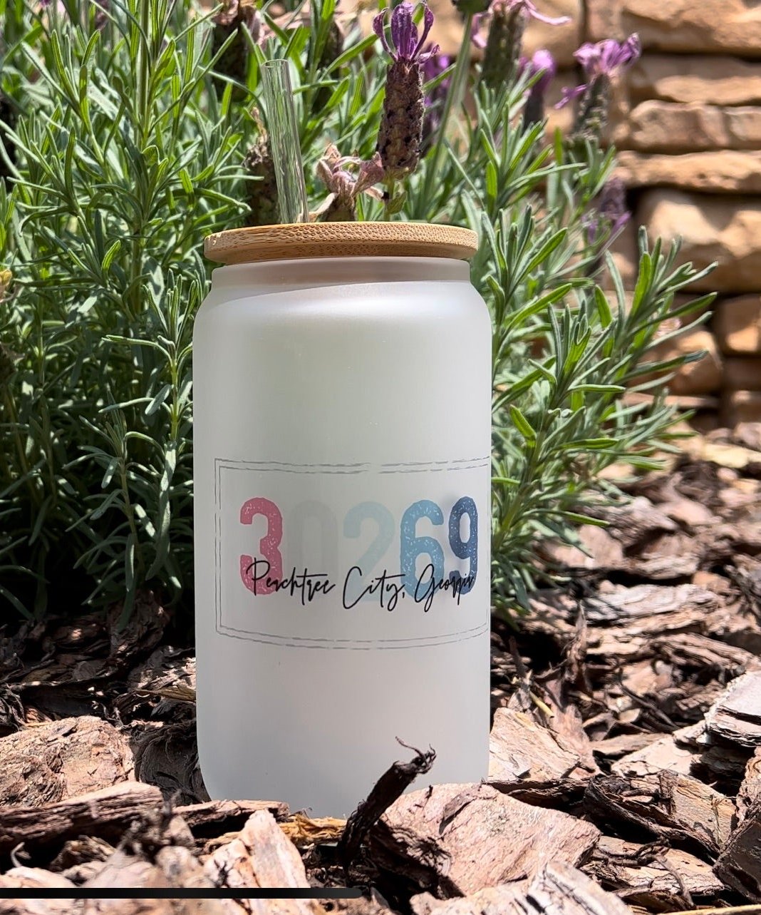 16oz Frosted Glass Tumbler with Personalized Zip Code, City, State | imperfect by design co