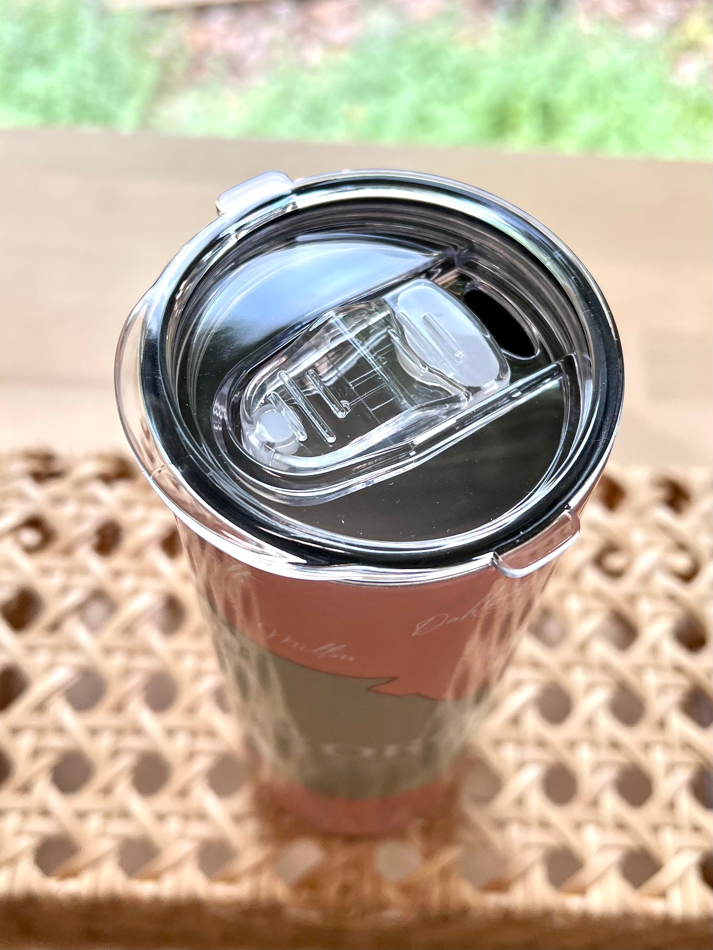 20oz Skinny Tumbler 'Georgia The Peach State' with clear slider lid