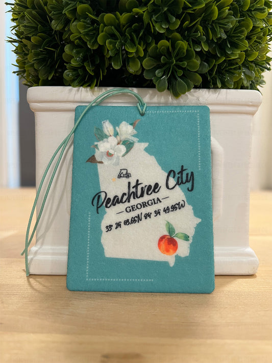 Peachtree City, Georgia - Green State Flag - Air Freshener