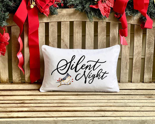 Silent Night - Tuften Titmouse - In-/Outdoor Pillow Cover