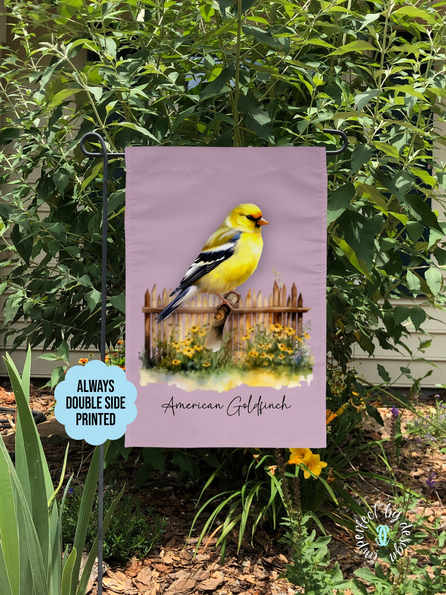Garden Flag Featuring American Goldfinch