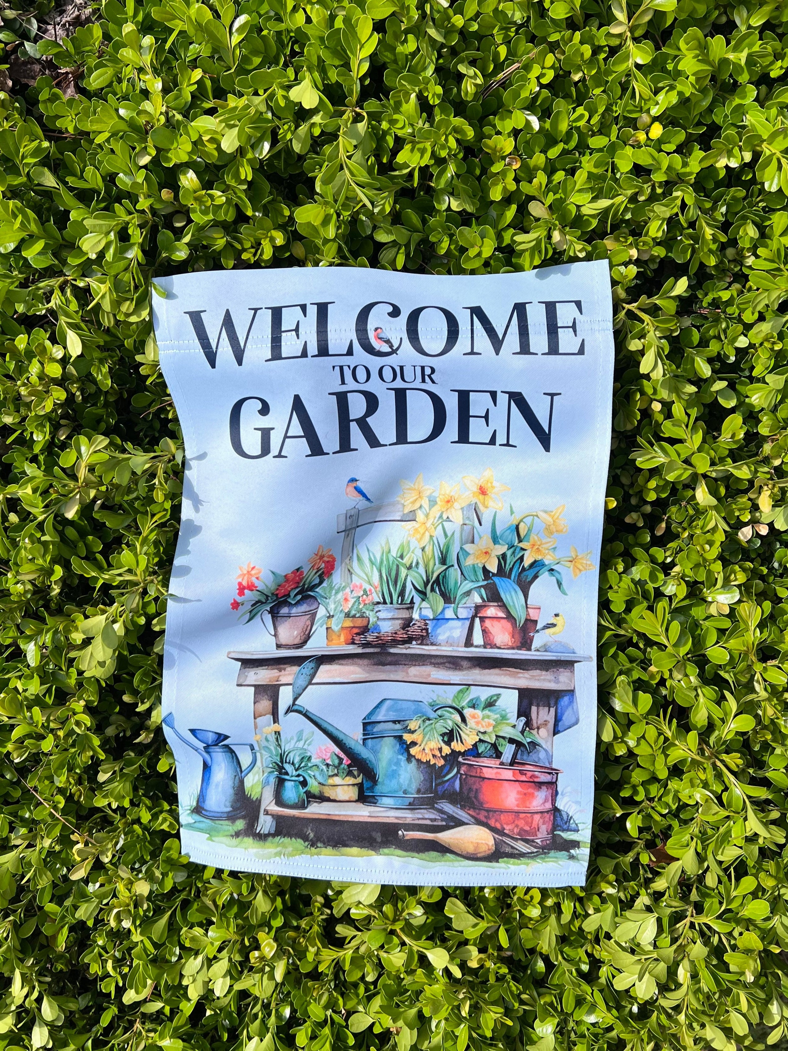 Welcome to our Garden _Spring_Garden_Flag