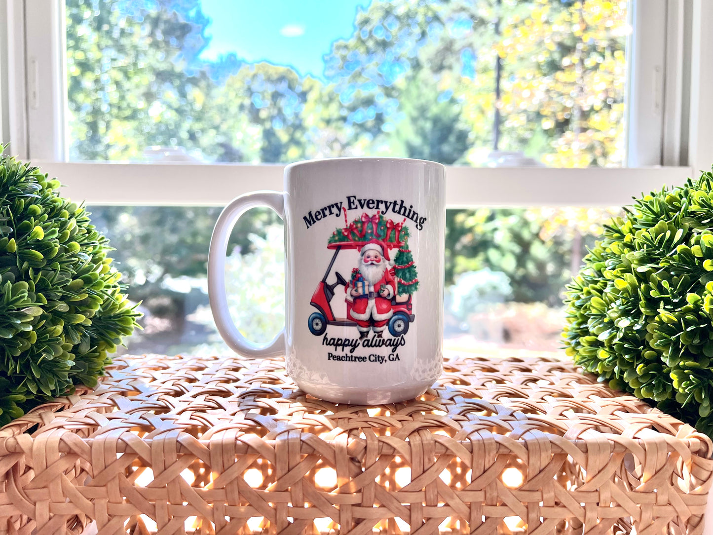 "Merry Everything" Santa Golf Cart 15oz Ceramic Mug | Holiday Cheer Cup - Hometown Pride Collection