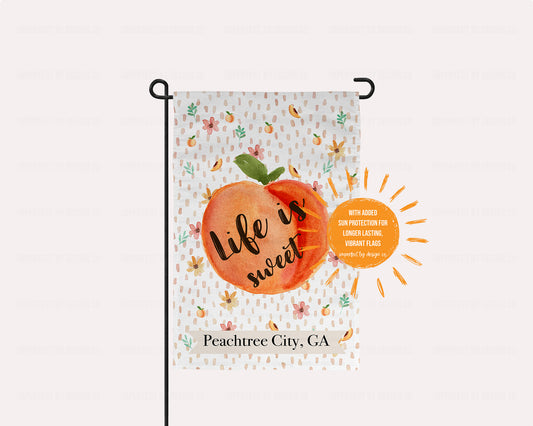 Peachtree City "Life is Sweet" City and State Garden Flag