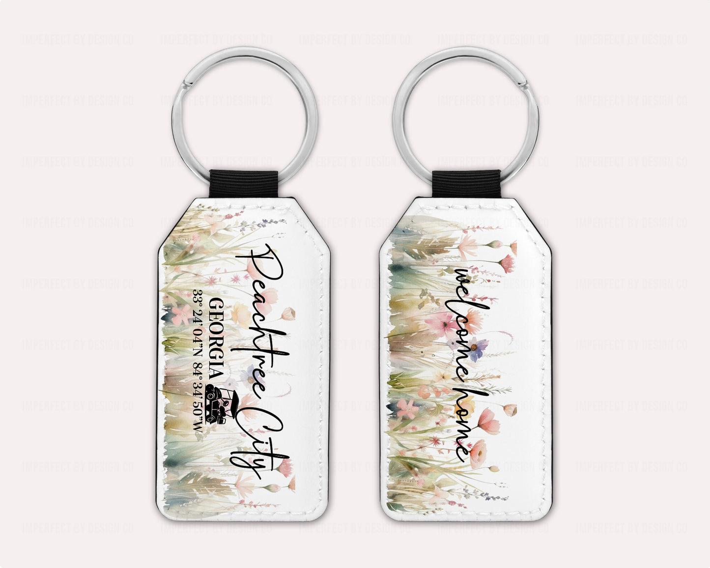 Peachtree City Keychain Wildflowers, Welcome Home Golf Cart