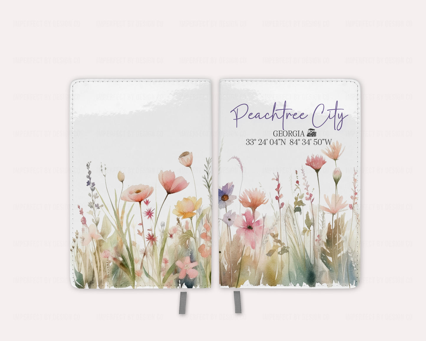 Peachtree City Journal Wildflowers With golf Cart and Coordinates