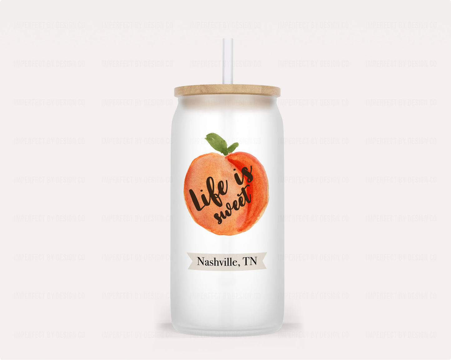 Personalized "Life is Sweet" Frosted Glass Tumbler