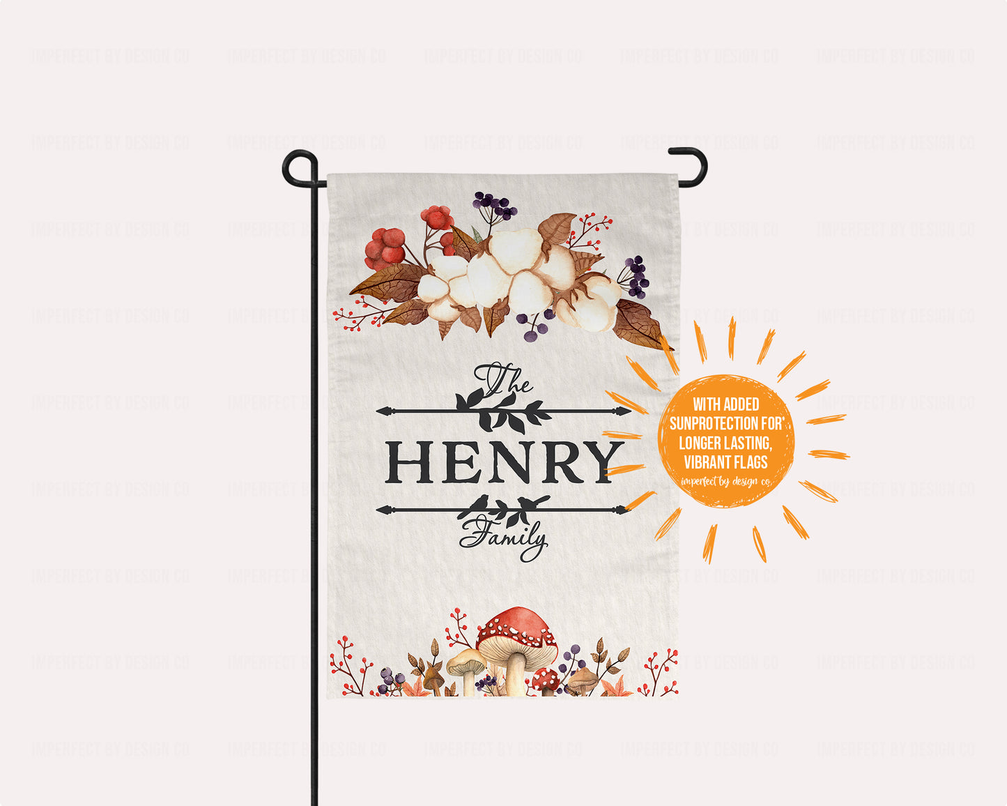 Weather-resistant personalized fall garden flag, perfect for Thanksgiving decor.