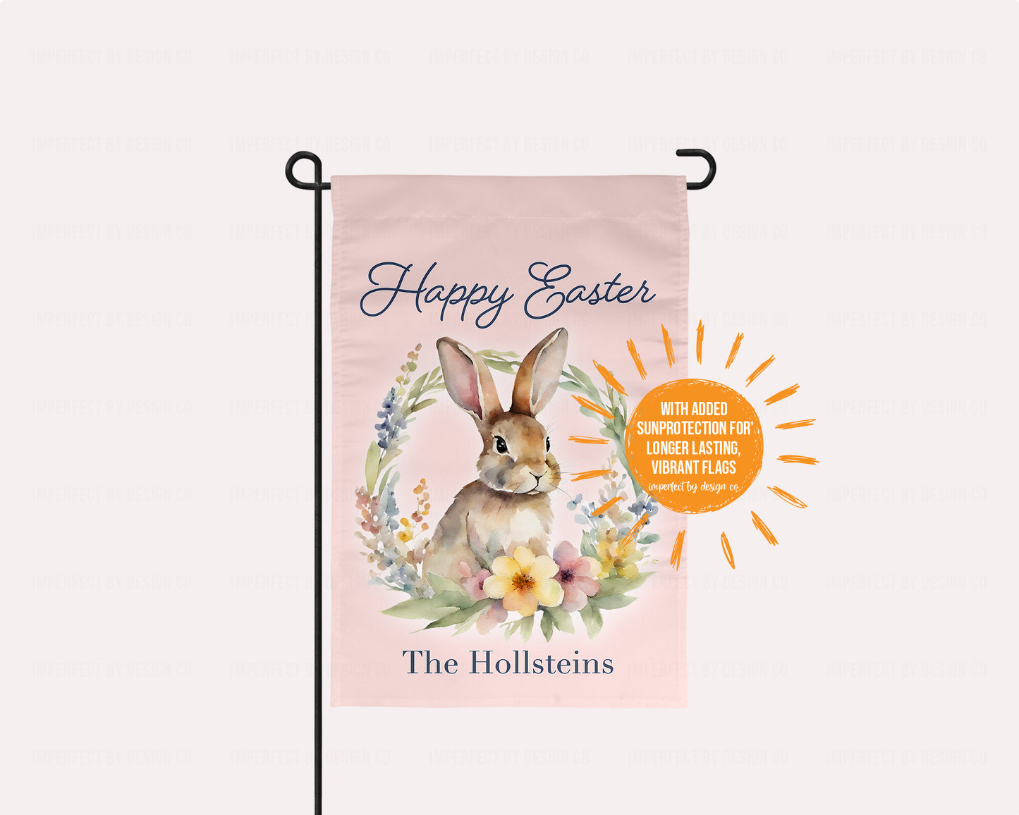 Personalized Happy Easter - Bunny in Wreath