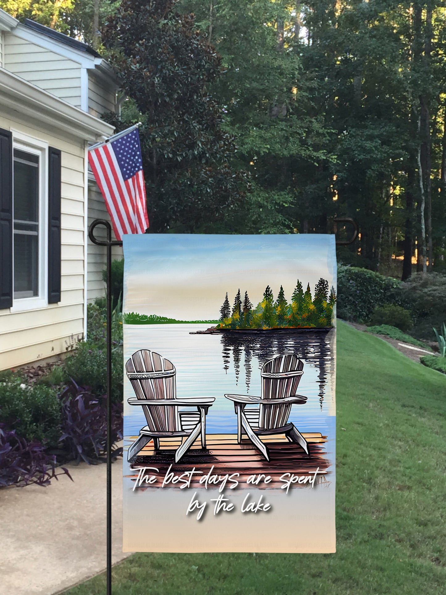 Personalized Garden Flag "The best days are spent by the lake"