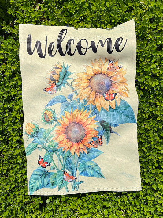 "Welcome" Sunflowers - Garden Flag