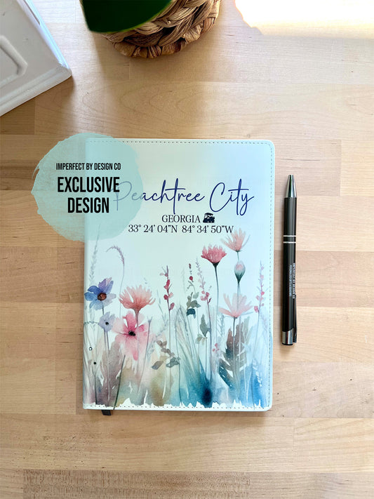 Peachtree City, Wildflowers With Golf Cart and Coordinates - Journal