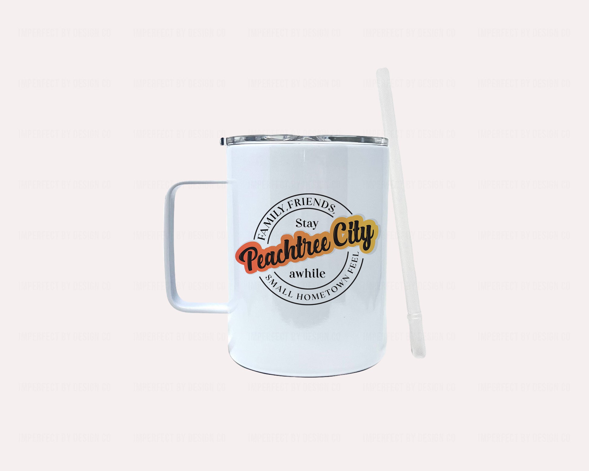 Stylish and durable Peachtree City Stay awhile 12oz camper mug for all your on-the-go needs | imperfect by design co