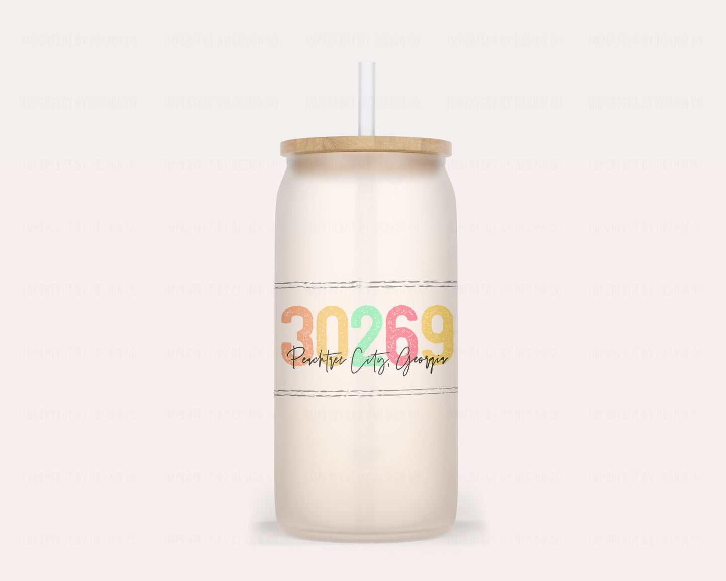 16oz Stylish Peachtree City glass tumbler perfect for hot or cold beverages | imperfect by design co