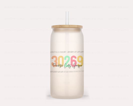 16oz Stylish Peachtree City glass tumbler perfect for hot or cold beverages | imperfect by design co