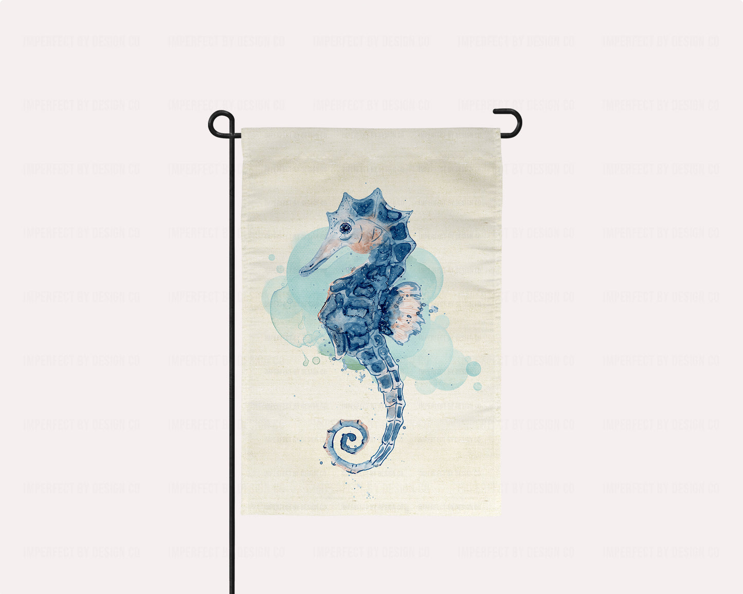 Watercolor Seahorse Coastal Garden Flag