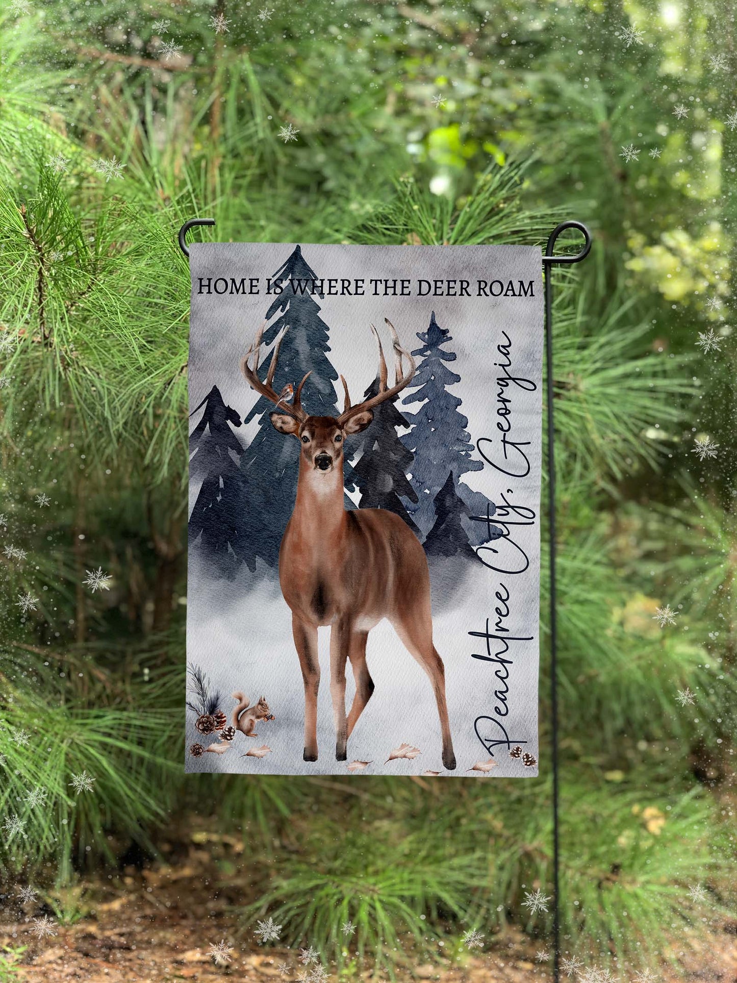 Personalized Garden Flag "Home is Where the Deer Roam"