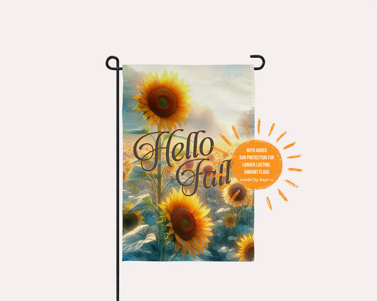 "Hello Fall" Sunflowers - Garden Flag