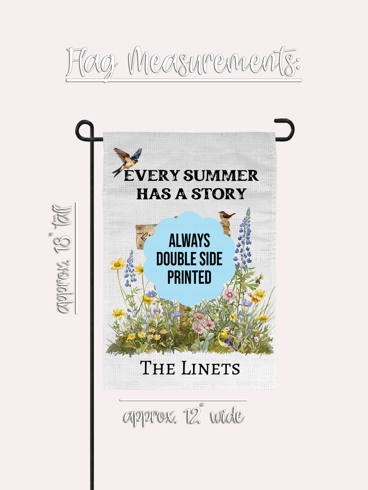 Personalized 'Every Summer has a Story' Featuring Garden Signpost - Garden Flag