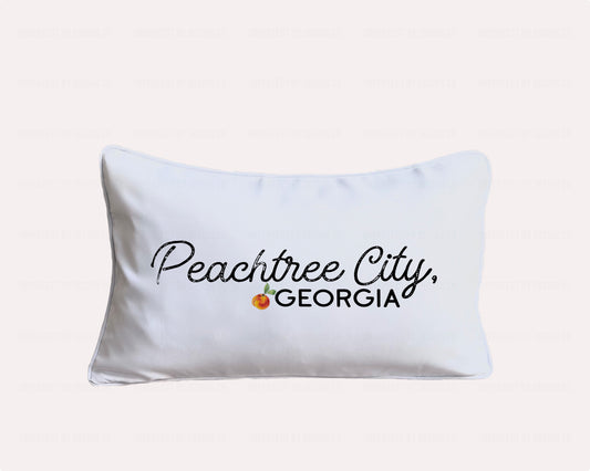 Peachtree City, Georgia Peach Blossom - In-/Outdoor Pillow Cover
