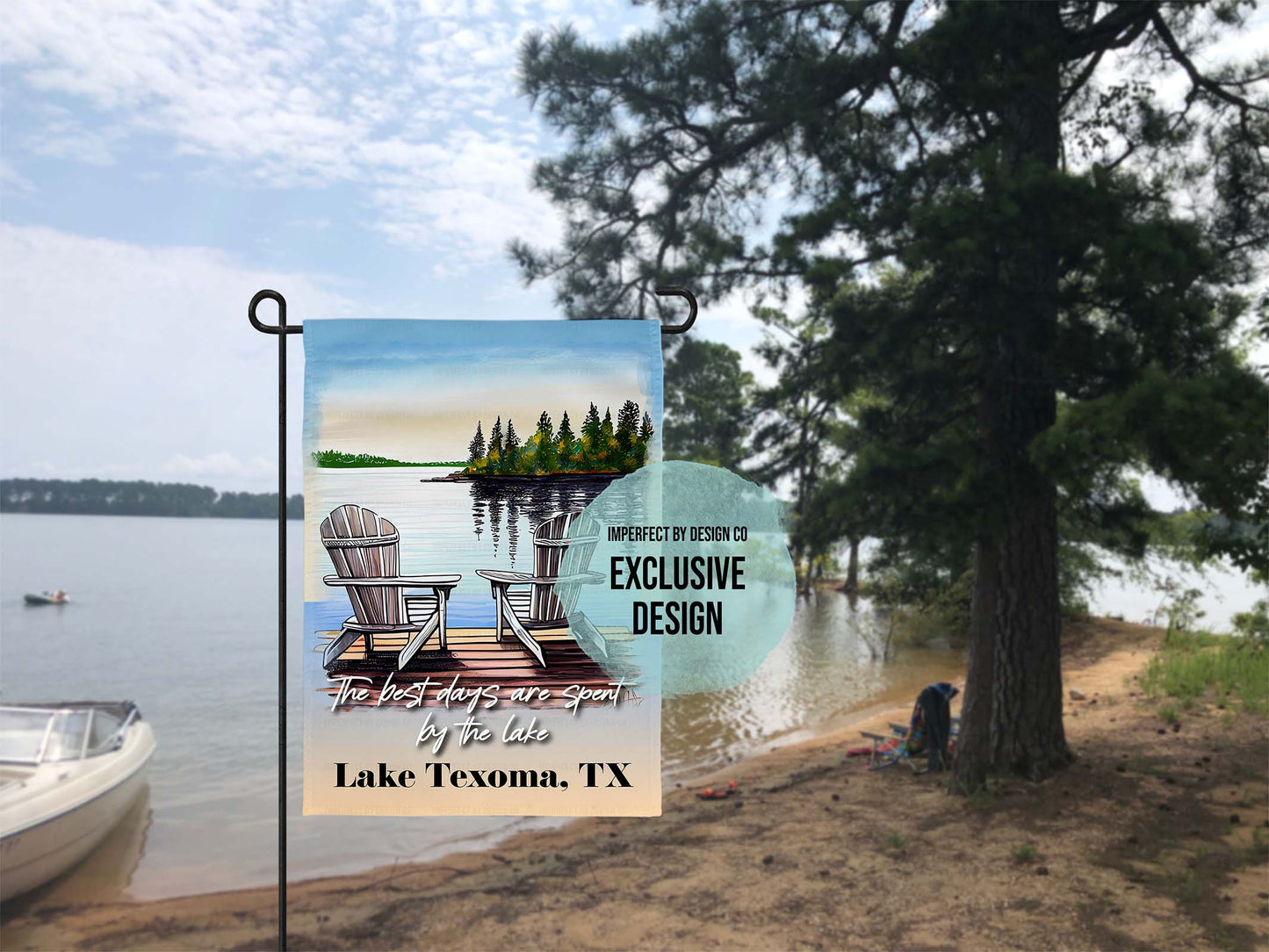 Personalized "The best days are spent by the lake" City & State - Garden Flag