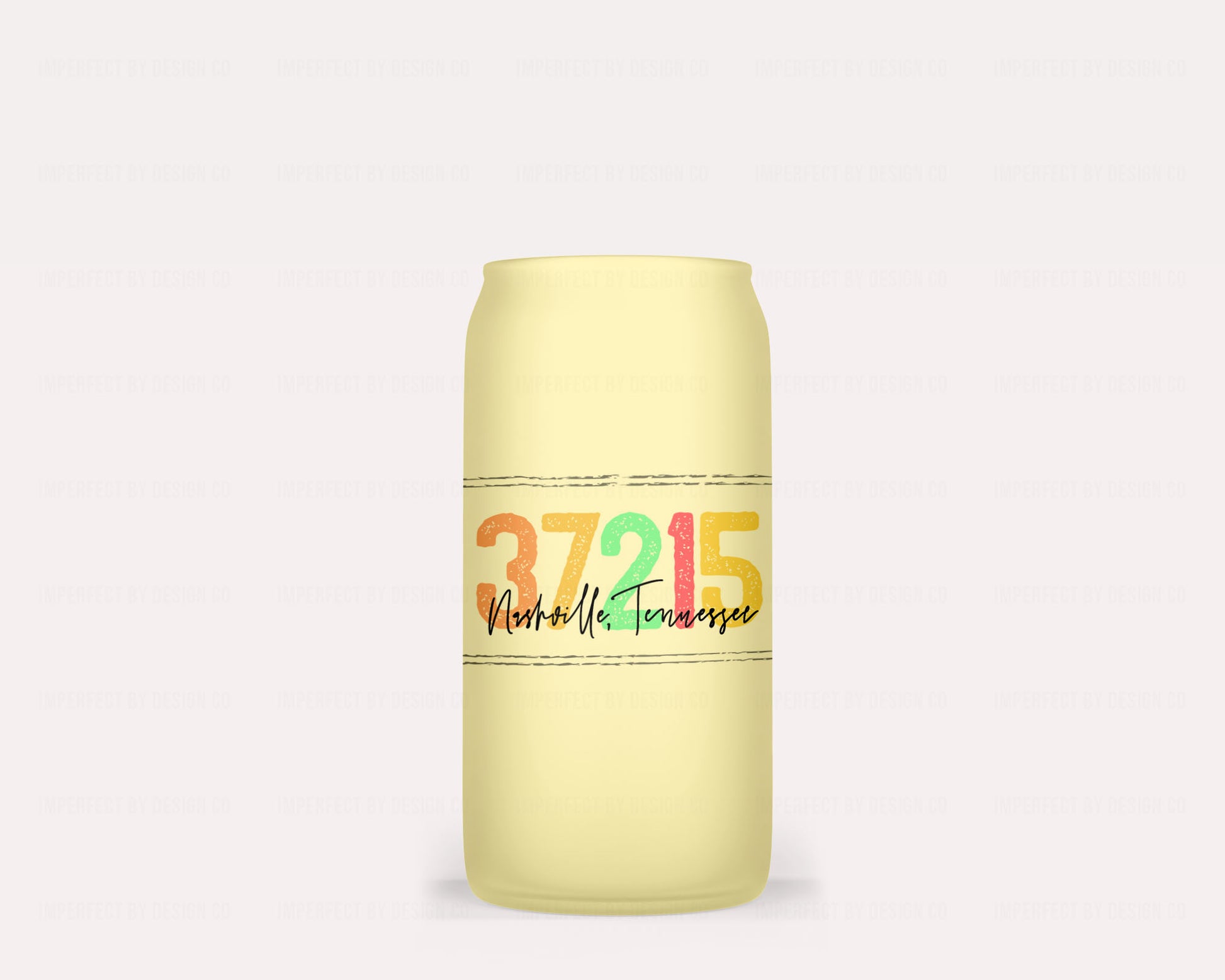 16 oz Yellow Color Changing  Frosted Glass Jar Tumbler: Personalized with your Zip code, City and State  | imperfect by design co