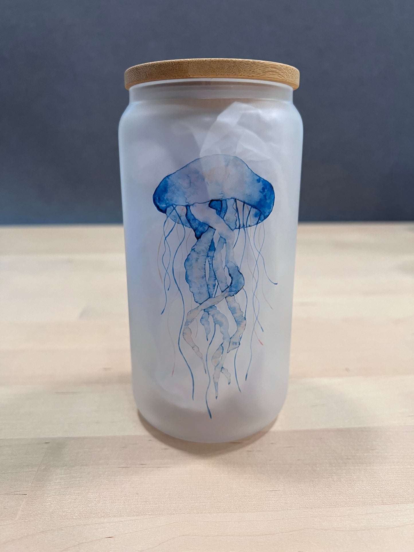 Jelly Fish Personalized Frosted Glass Tumbler -16oz