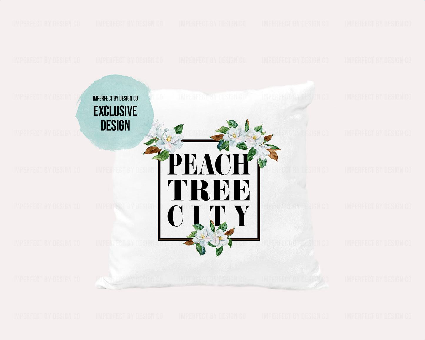 Peachtree City Magnolia Blossoms - Velvet Pillow Cover