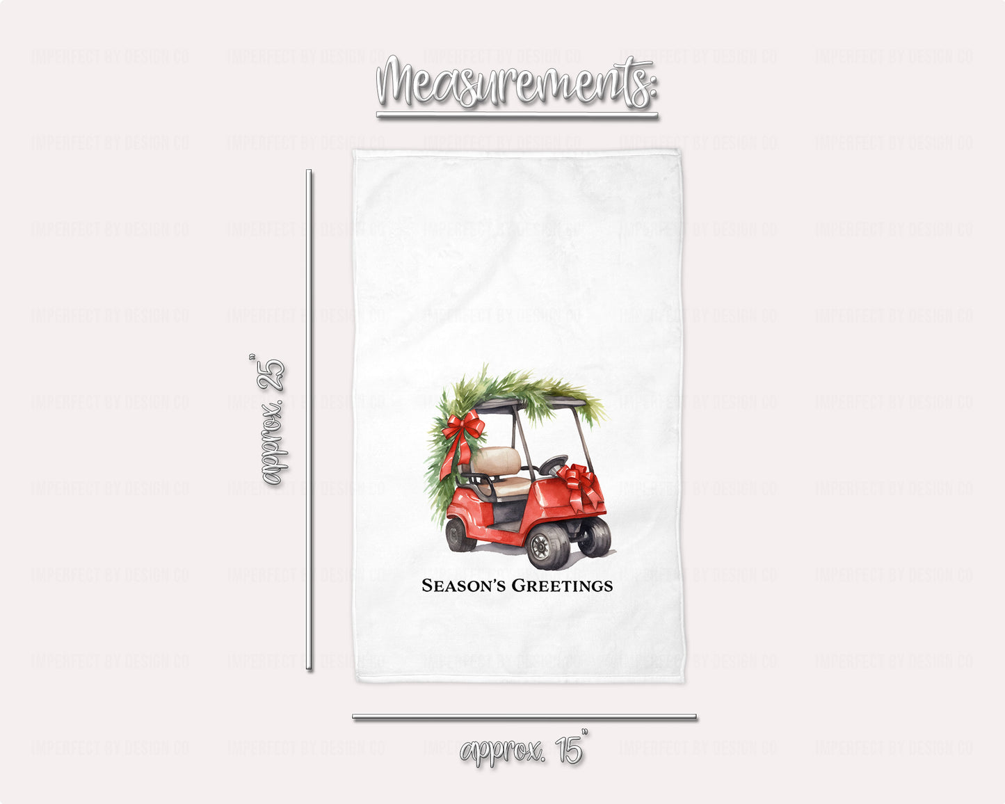 Christmas Golf Cart Guest Towel – Personalized Holiday Hand Towel (15x25)