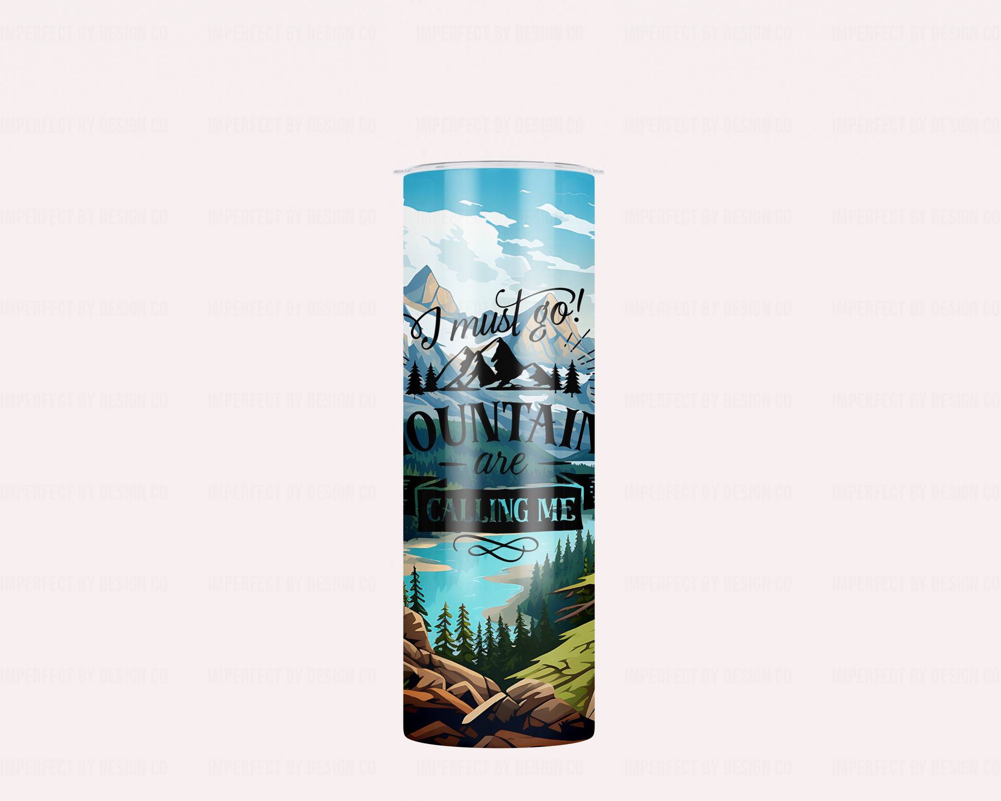 20oz Skinny Tumbler for your Mountain Adventures. Ideal for hot or cold drinks.