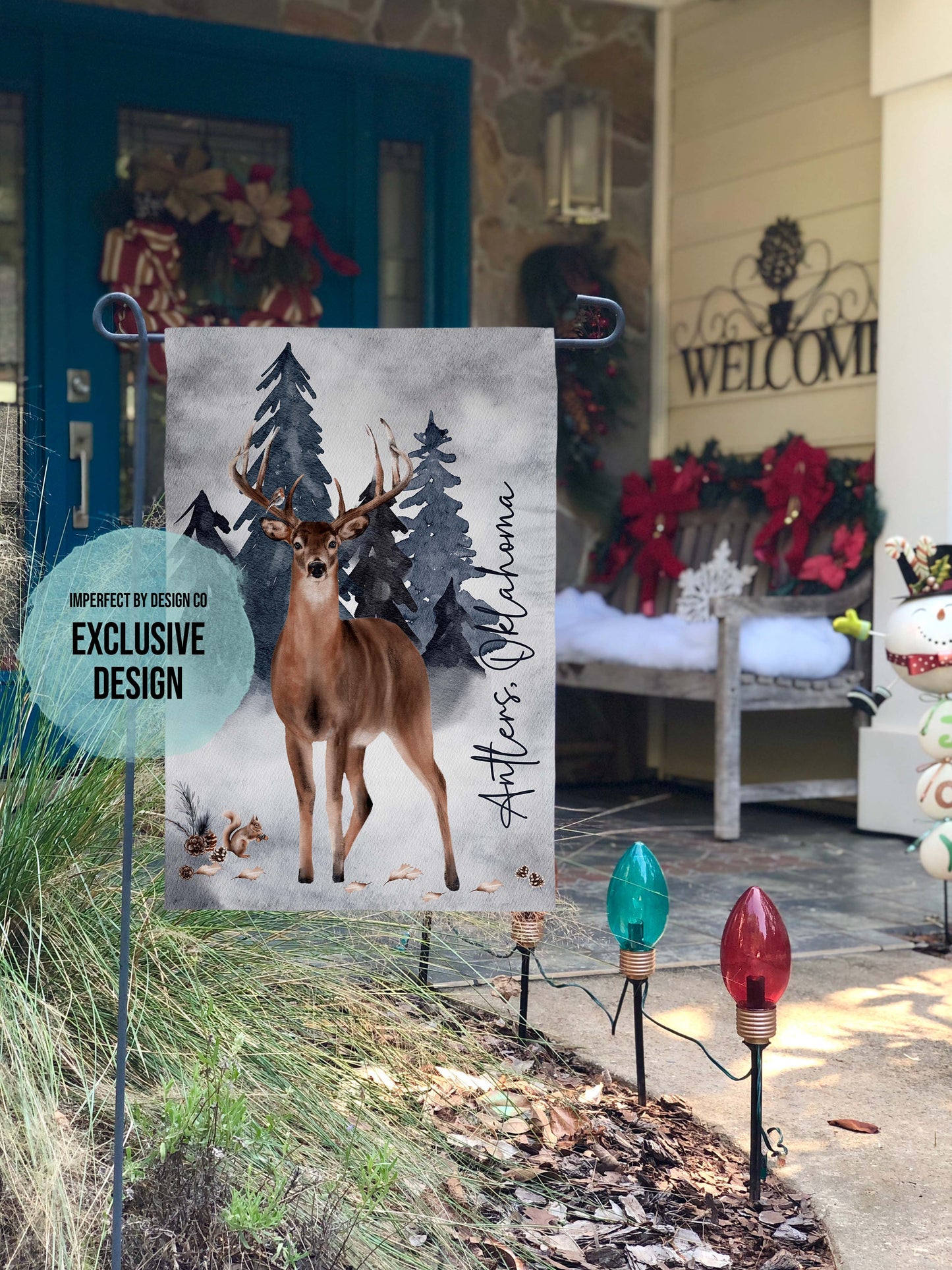 Personalized Garden Flag "Home is Where the Deer Roam"