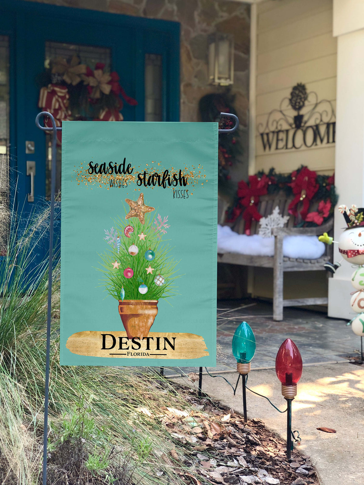 Personalized 'Seashell Wishes and Starfish Kisses' - City & State Flag