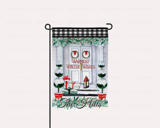 Personalized Warm Winter Wishes - Garden Flag