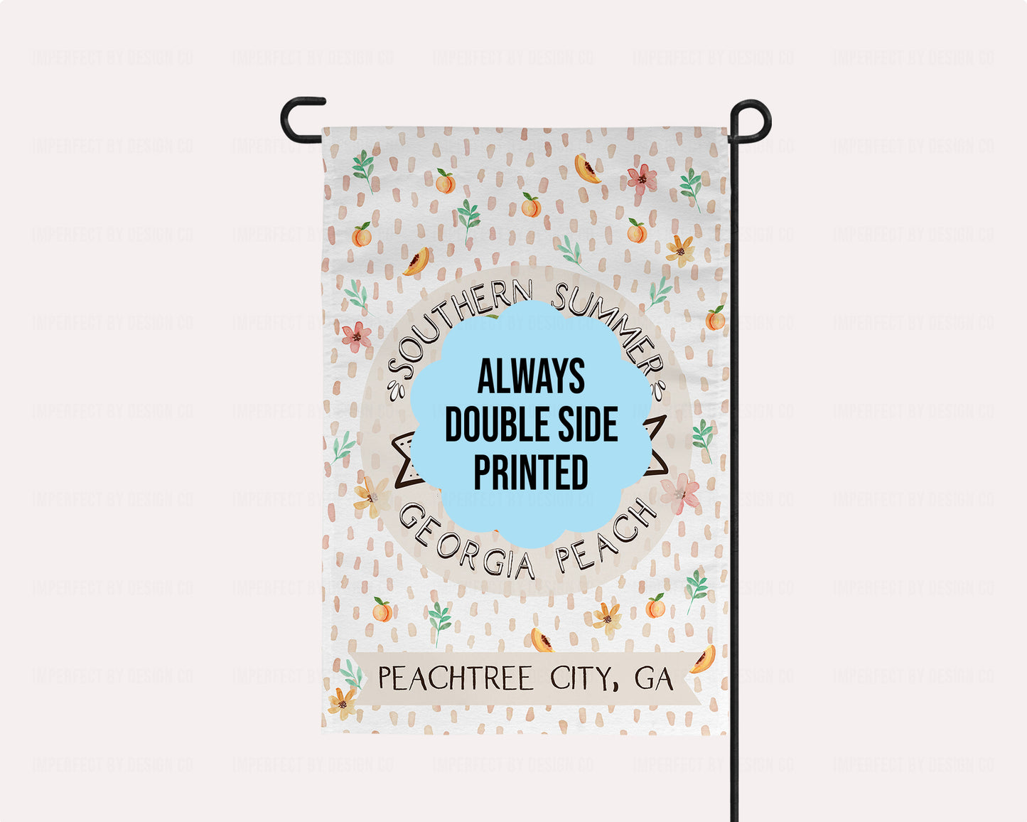 Peachtree City "Southern Summer as sweet as a Georgia Peach" - Garden Flag